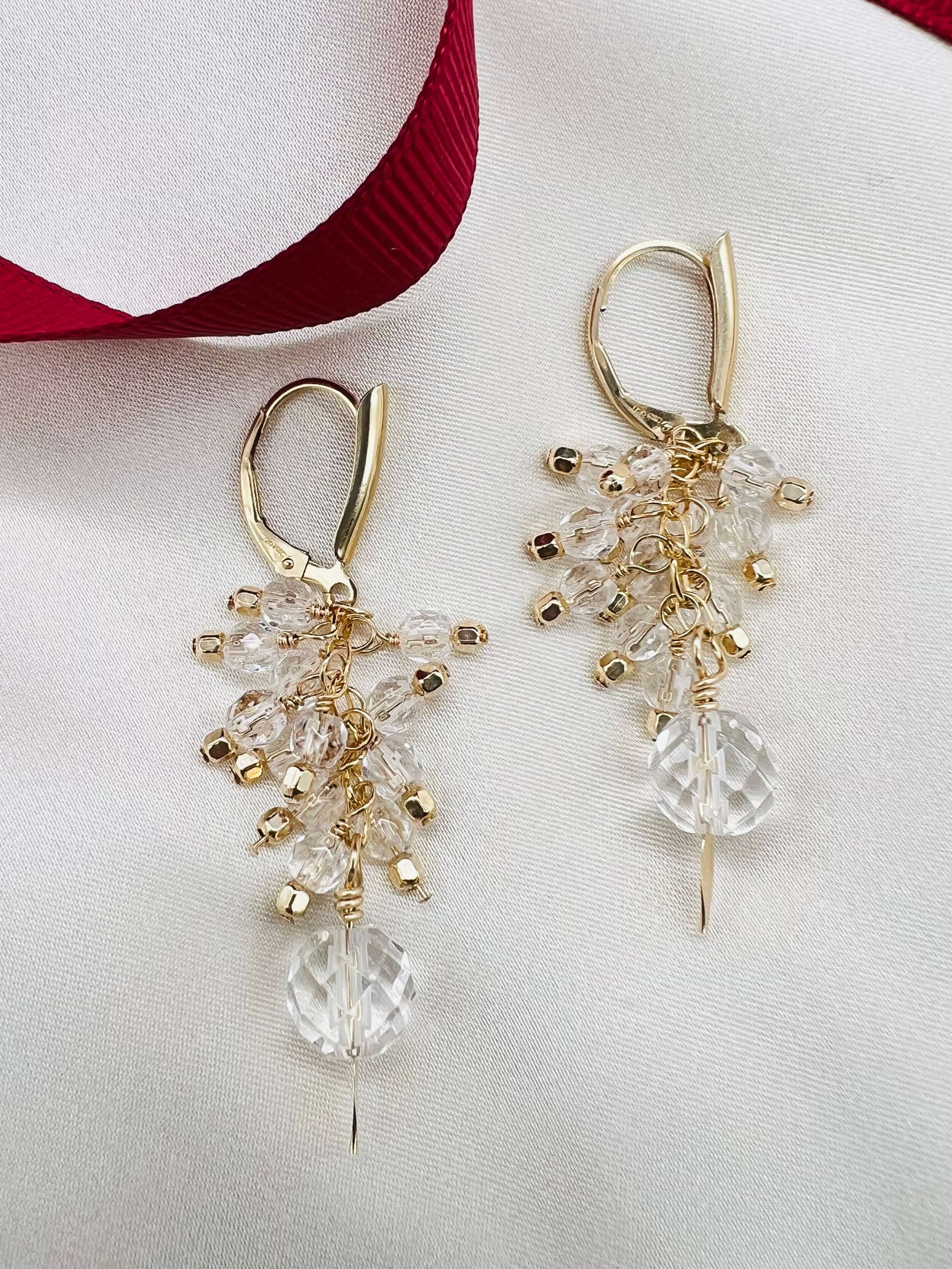 Ornament Quartz Crystal Earrings