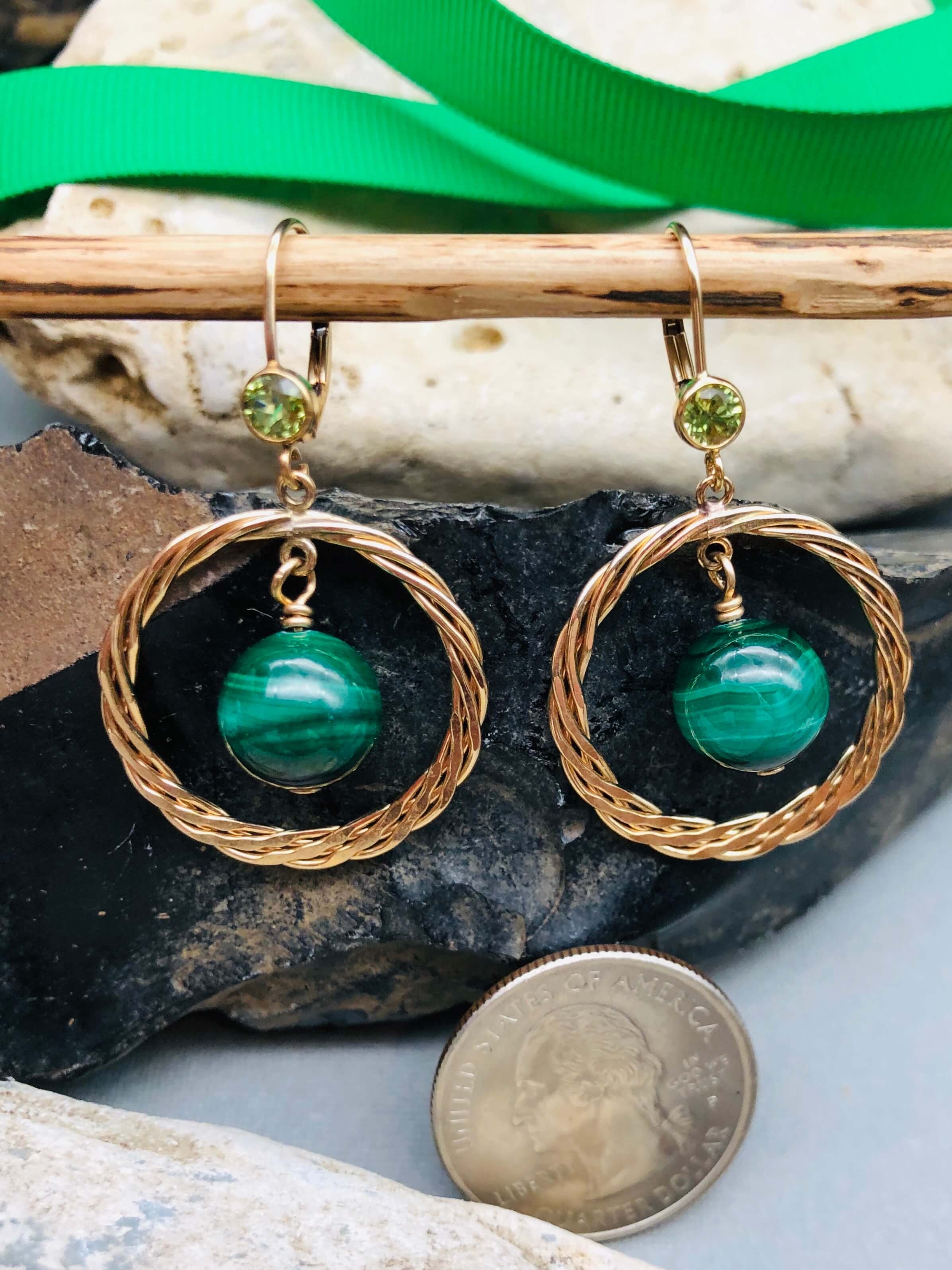 Green Ring Earrings