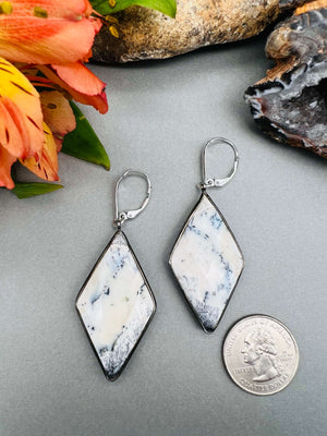 Dendritic Opal Kite Earrings