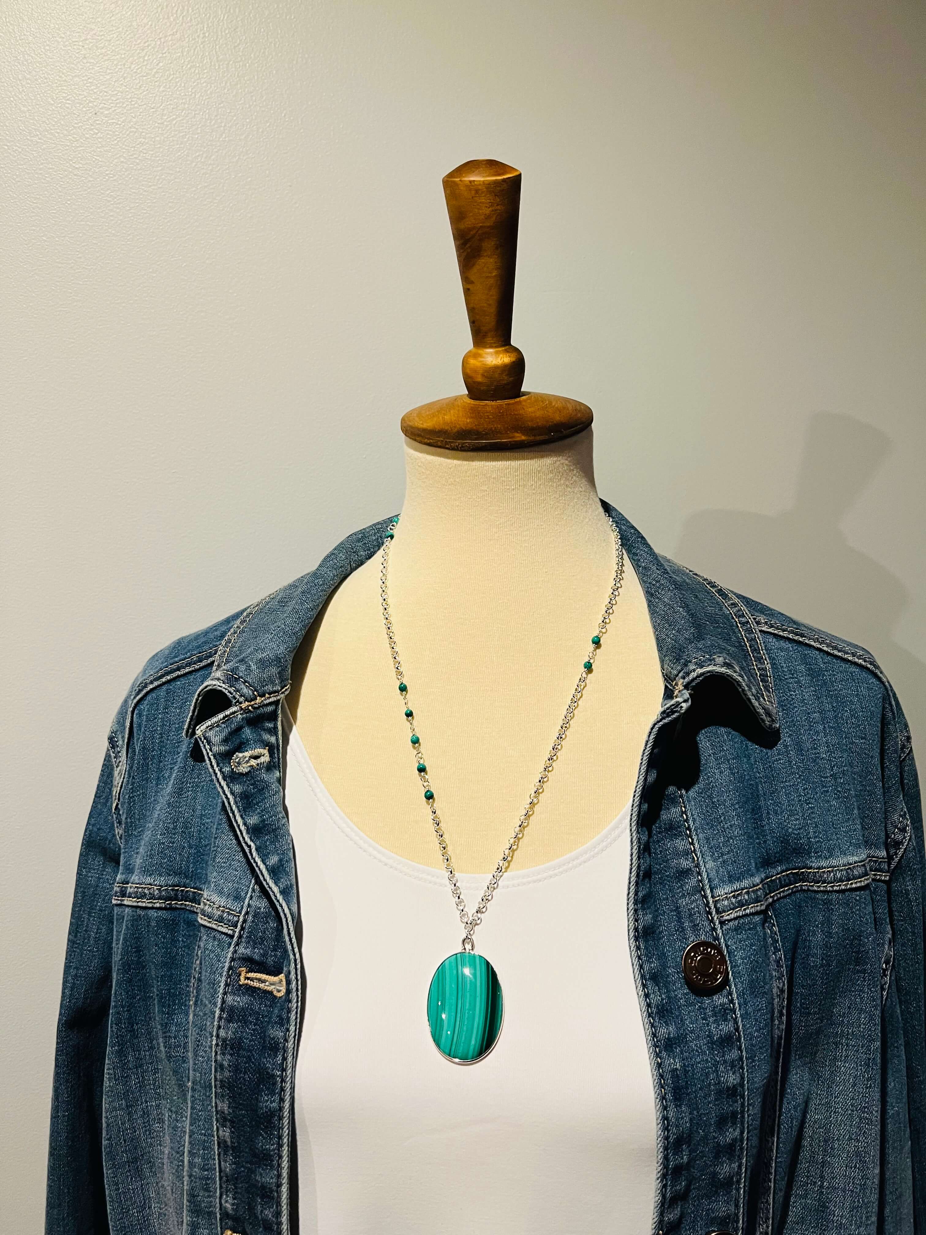 Dreaming in Green Malachite Necklace