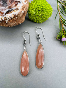 Peach Moonstone Earrings