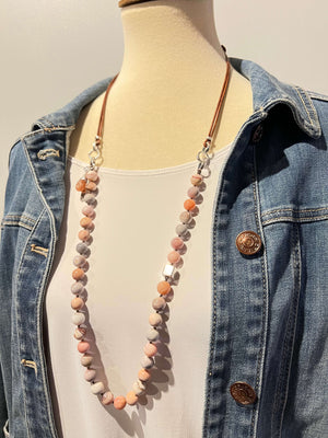 Pink Botswana Agate Necklace