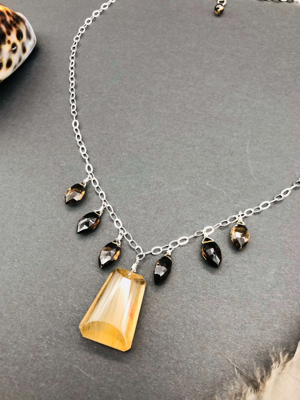 Rutilated & Smoky Quartz Necklace