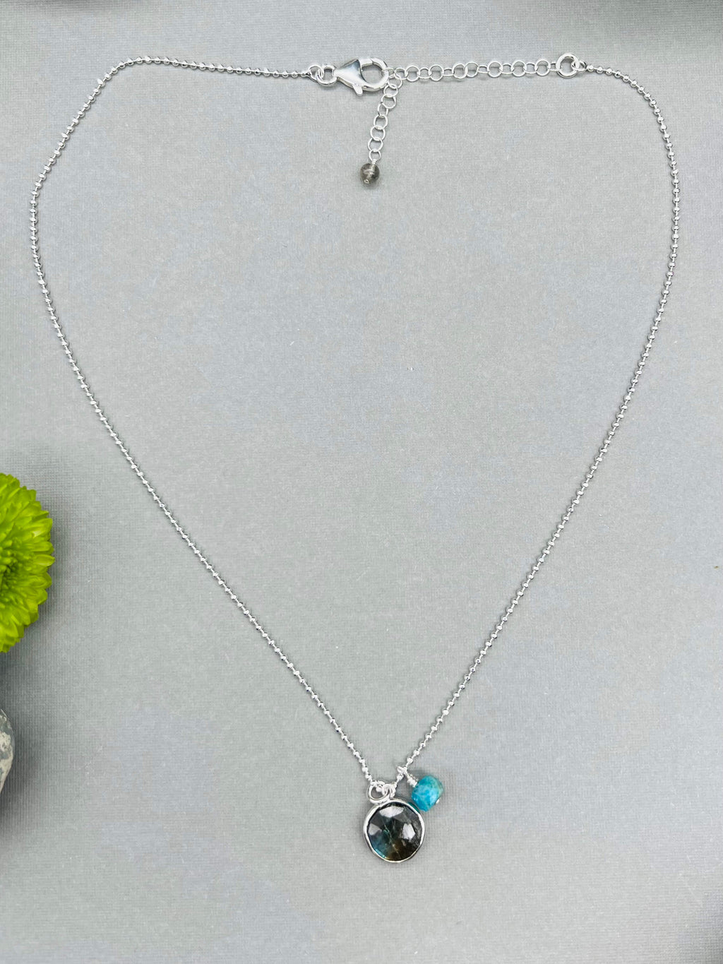 Sweet & Simple Labradorite & Turquoise Necklace