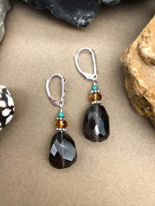 Smoky Quartz & Citrine Earrings