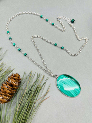 Dreaming in Green Malachite Necklace