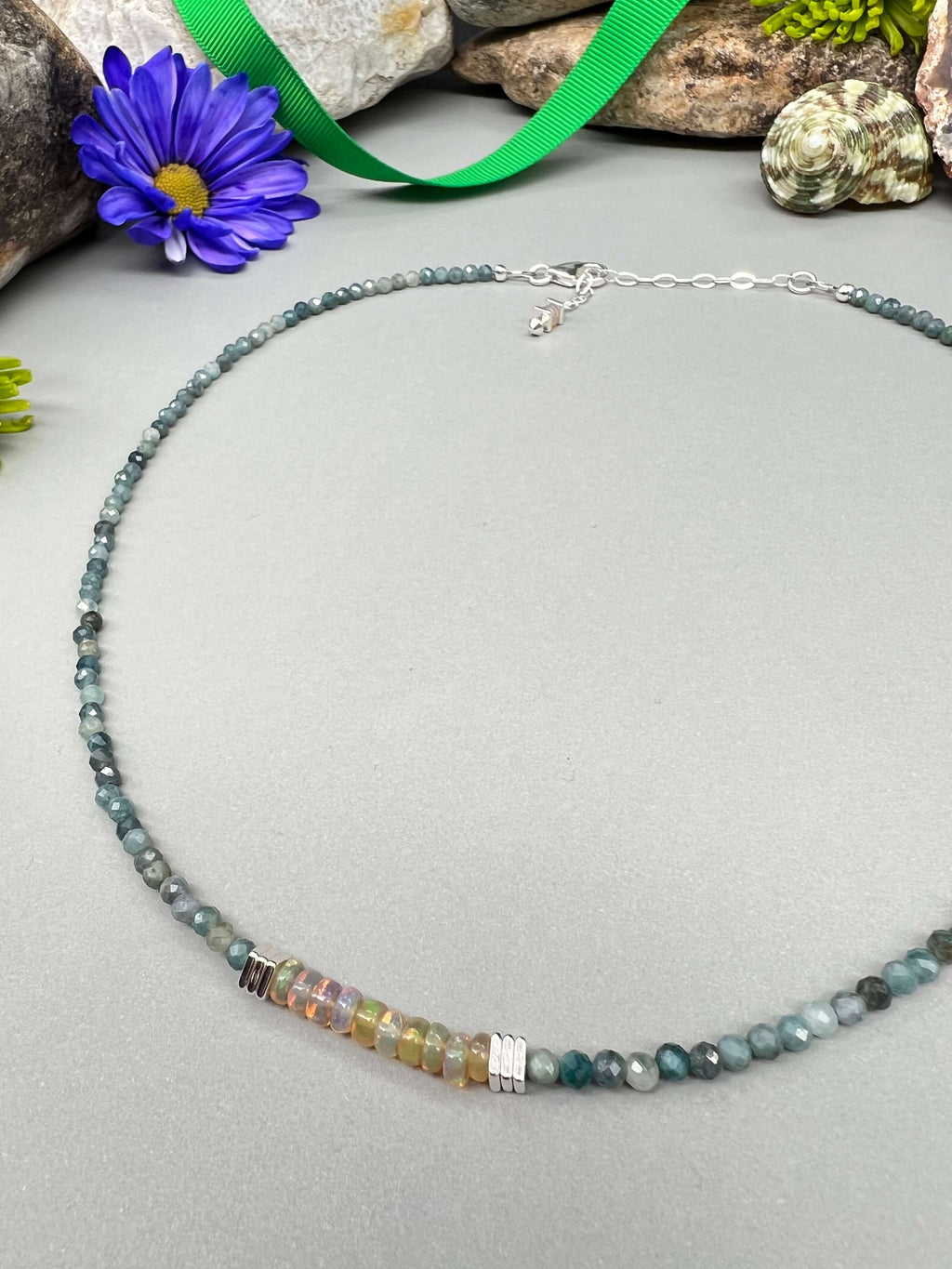 Paraiba Blue Tourmaline & Opal Necklace