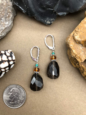 Smoky Quartz & Citrine Earrings