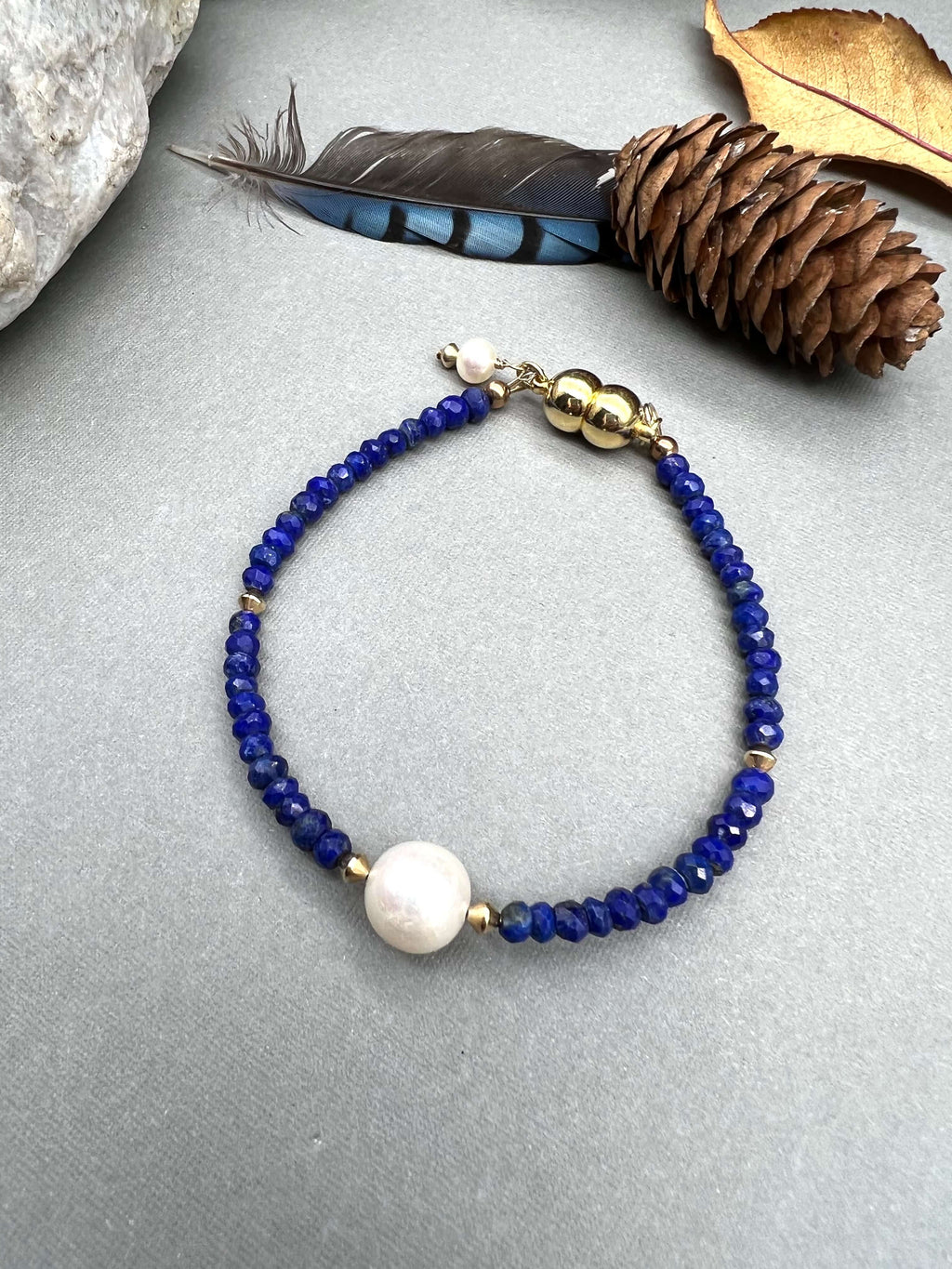 Lapis Lazuli & Pearl Bracelet