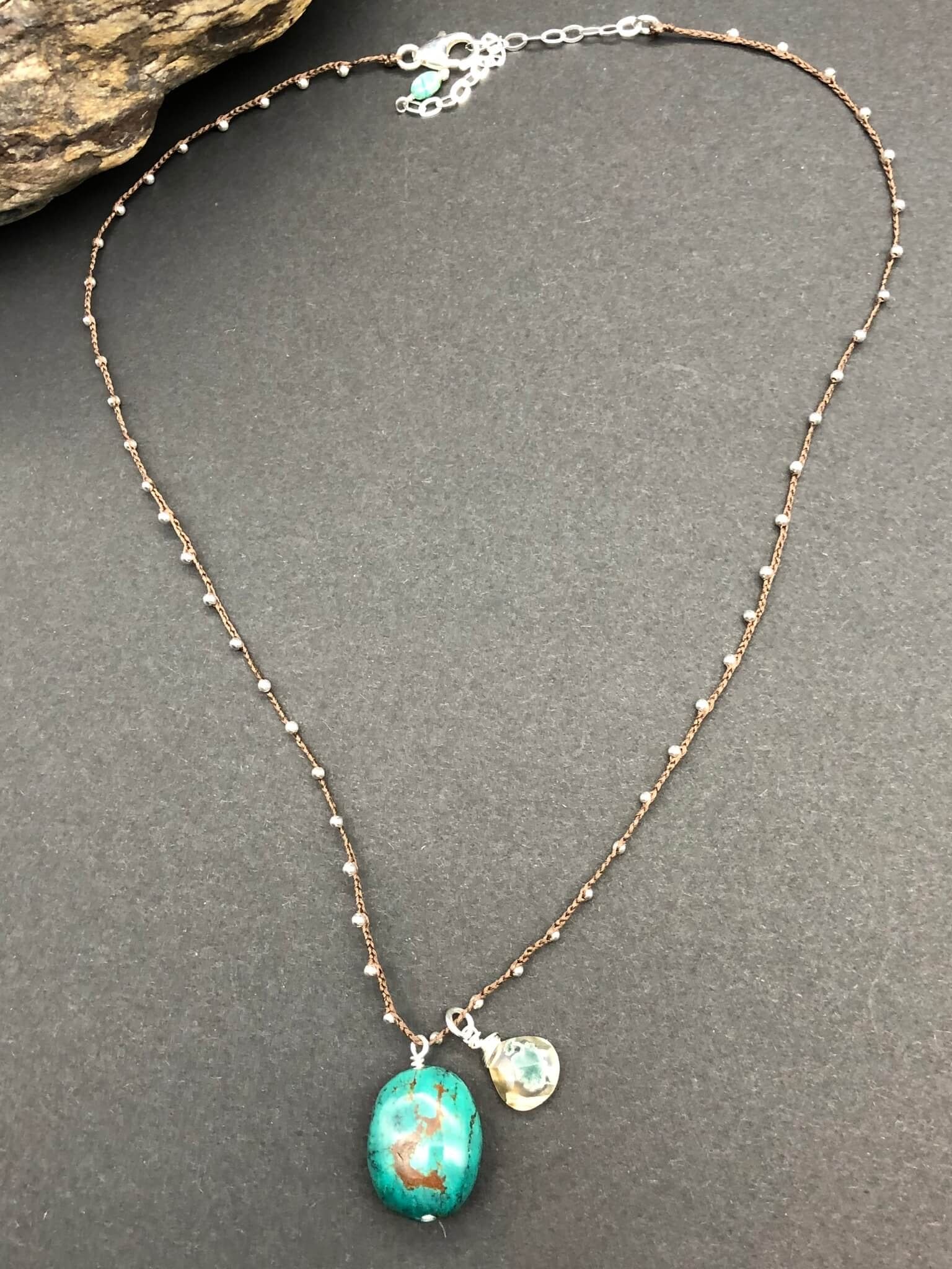 Turquoise & Solar Quartz Necklace