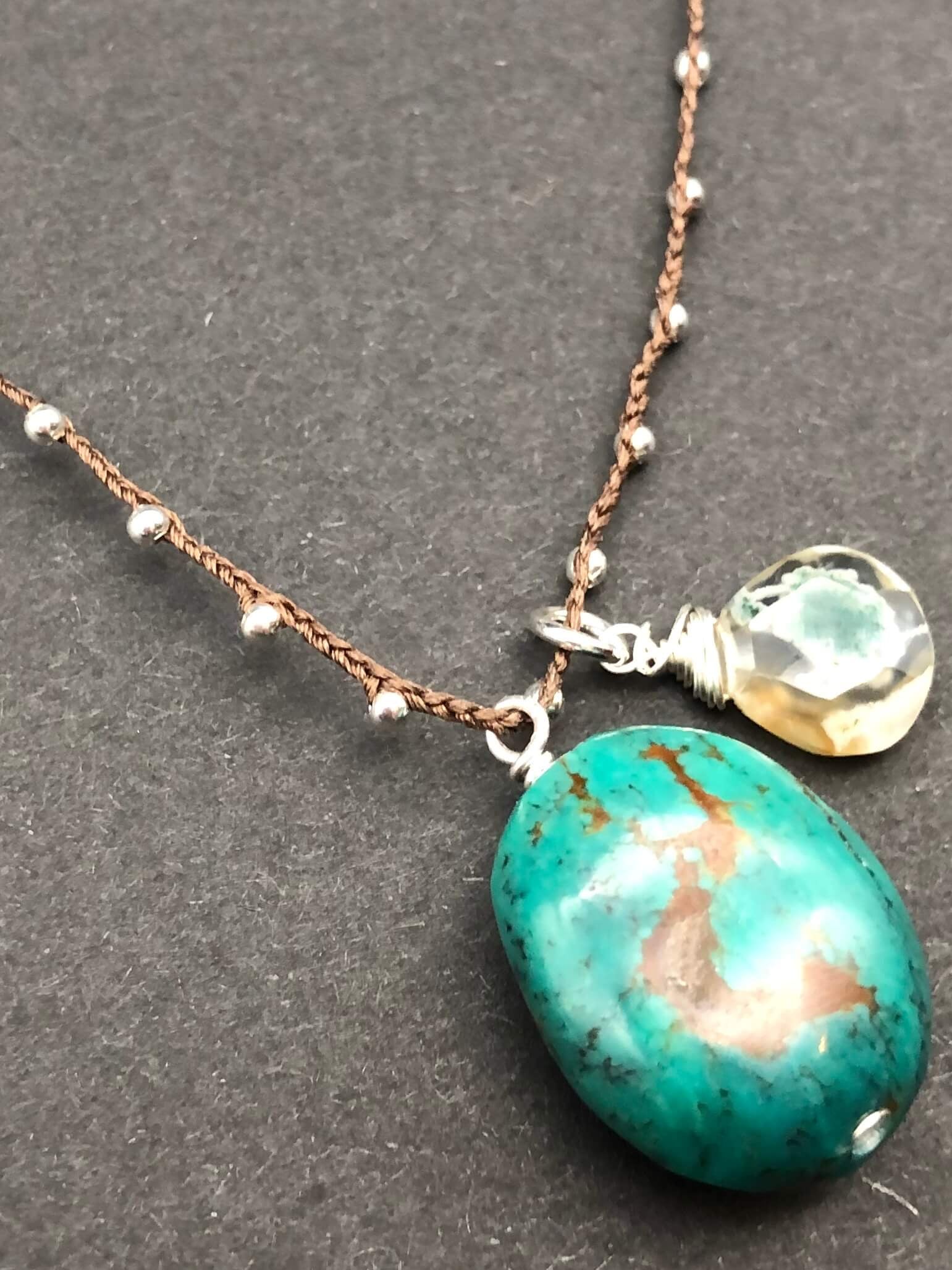 Turquoise & Solar Quartz Necklace