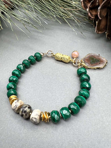 Malachite & Dendritic Opal Bracelet