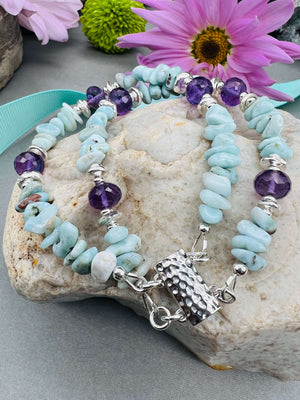 Amethyst & Larimar Bracelet