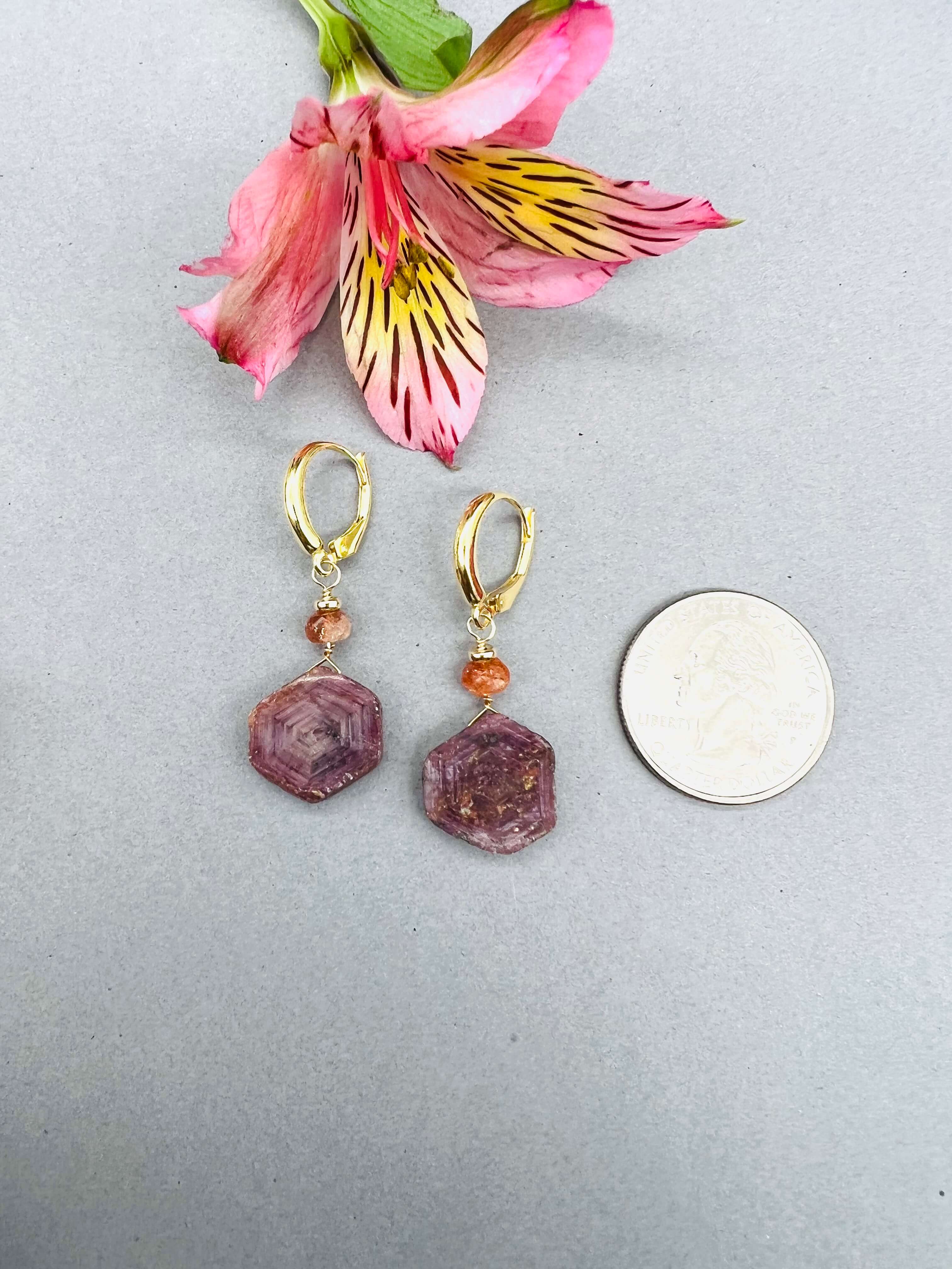 Ruby & Sunstone Earrings